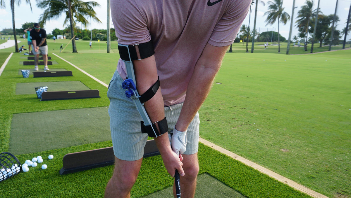 Right Angle V2 Golf Swing Elbow Brace – Backswing Trainer for Trail Arm Position Golf Training Aids