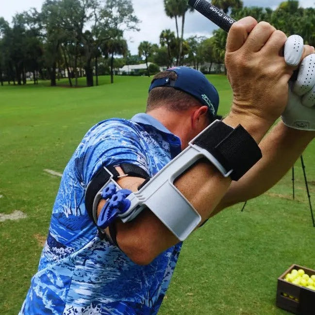 Right Angle V2 Golf Swing Elbow Brace – Backswing Trainer for Trail Arm Position Golf Training Aids