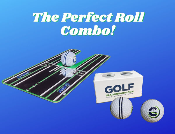 The Perfect Roll Combo - Perfect Roll Golf Balls (2-Pack) & Perfect Roll Putting Mirror