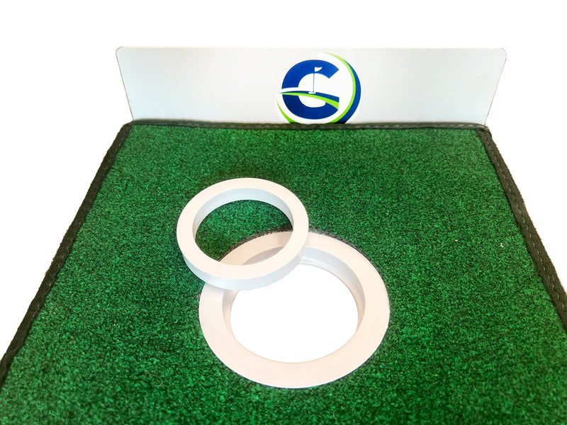 The Putting Stick Home Suite! - HomePutt Mat, Putting Stick Pro (Blue), Perfect Roll Mirror + Balls, & No. 3 Putt Cup