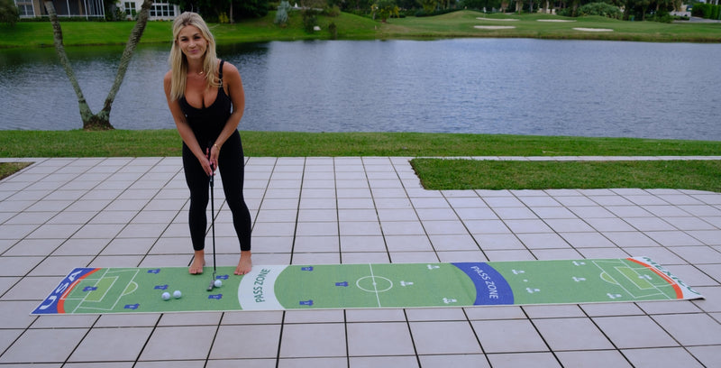 Putt 9 Soccer - Golf Putting Mat - Interactive Putting Game Blending Golf and Soccer!