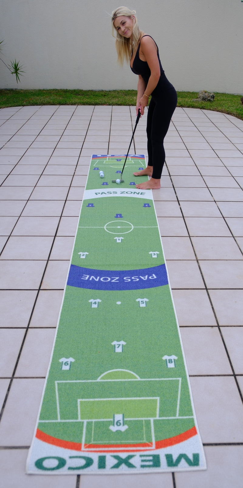 Putt 9 Soccer - Golf Putting Mat - Interactive Putting Game Blending Golf and Soccer!