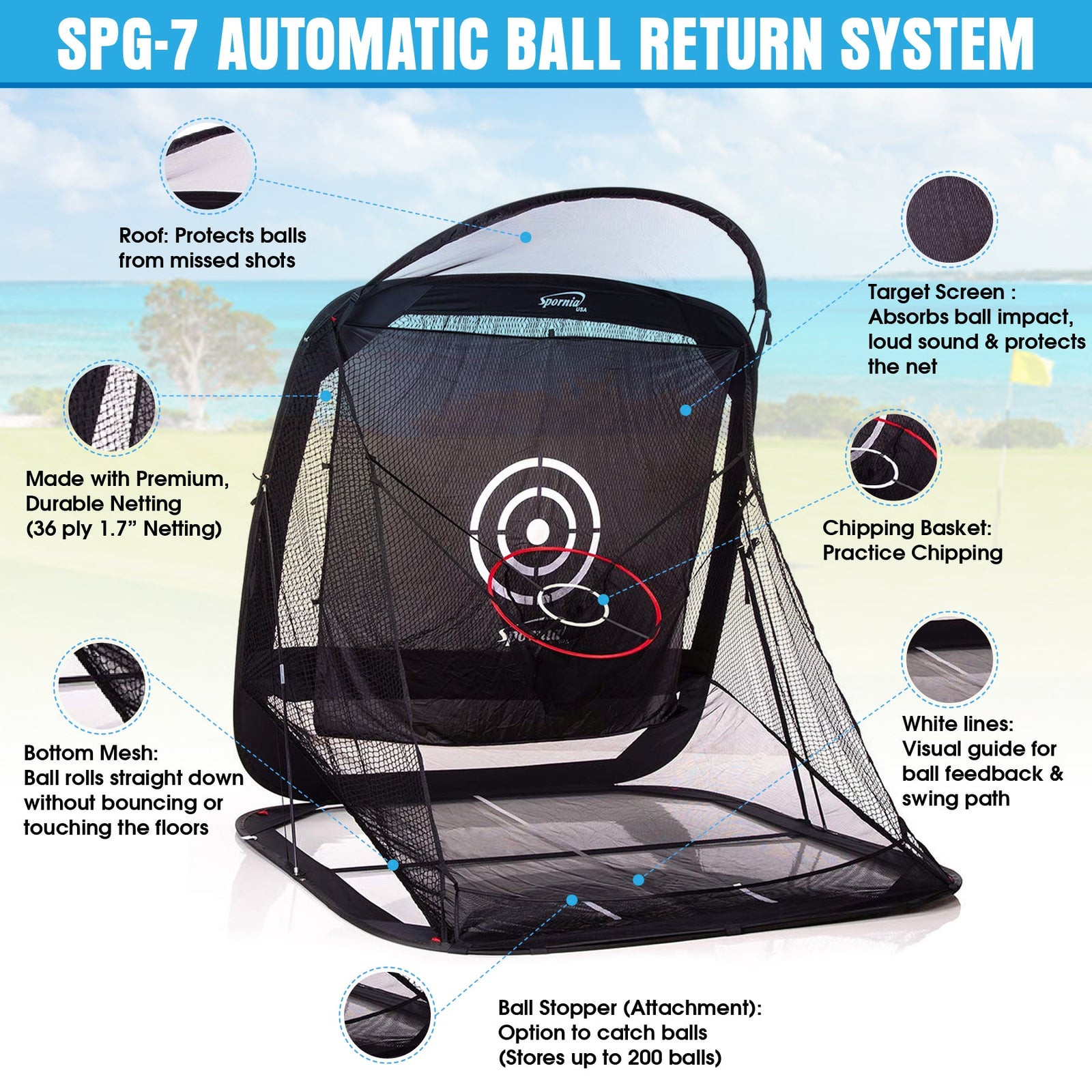 Spornia SPG7 Shop the Spornia SPG7 Golf Practice Net Online Golf Training Aids
